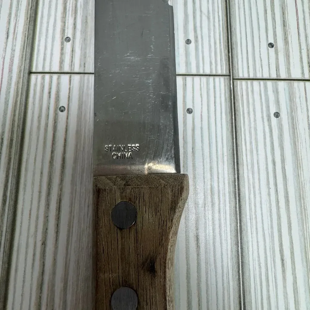 Semi-Serrated Steak Knife‎ With Wood Handle 10